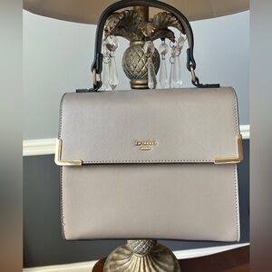 Dune London Gorgeous Gray Crossbody Bag with Gold-Tone Accents & Straps (NWOT)